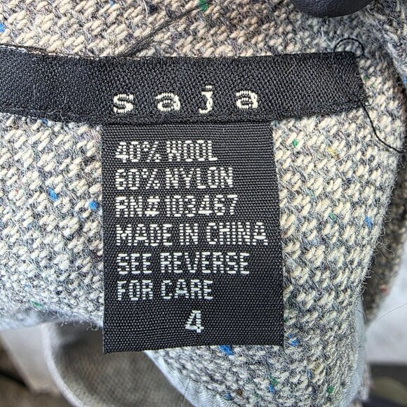 Saja Skirt Womens 4 Gray Tweed Pleated A-Line Wool Blend Side Zip Lined Speckled - Picture 7 of 8